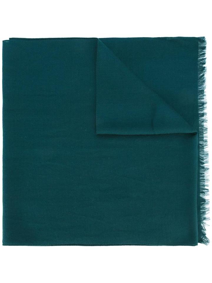 Loro Piana Frayed Edge Scarf, Men's, Green, Silk/cashmere