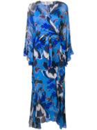 Diane Von Furstenberg Floral Print Long Dress - Blue