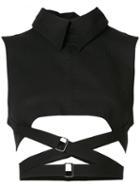 Ann Demeulemeester - Cropped High Neck Vest - Women - Cotton - 38, Black, Cotton