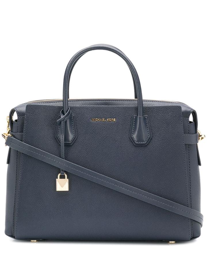 Michael Michael Kors Logo Plaque Tote - Blue