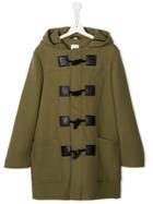 Burberry Kids Teen Toggle-fastening Hooded Coat - Green