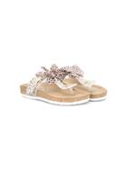 Monnalisa Butterfly Slip-on Sandals - Brown