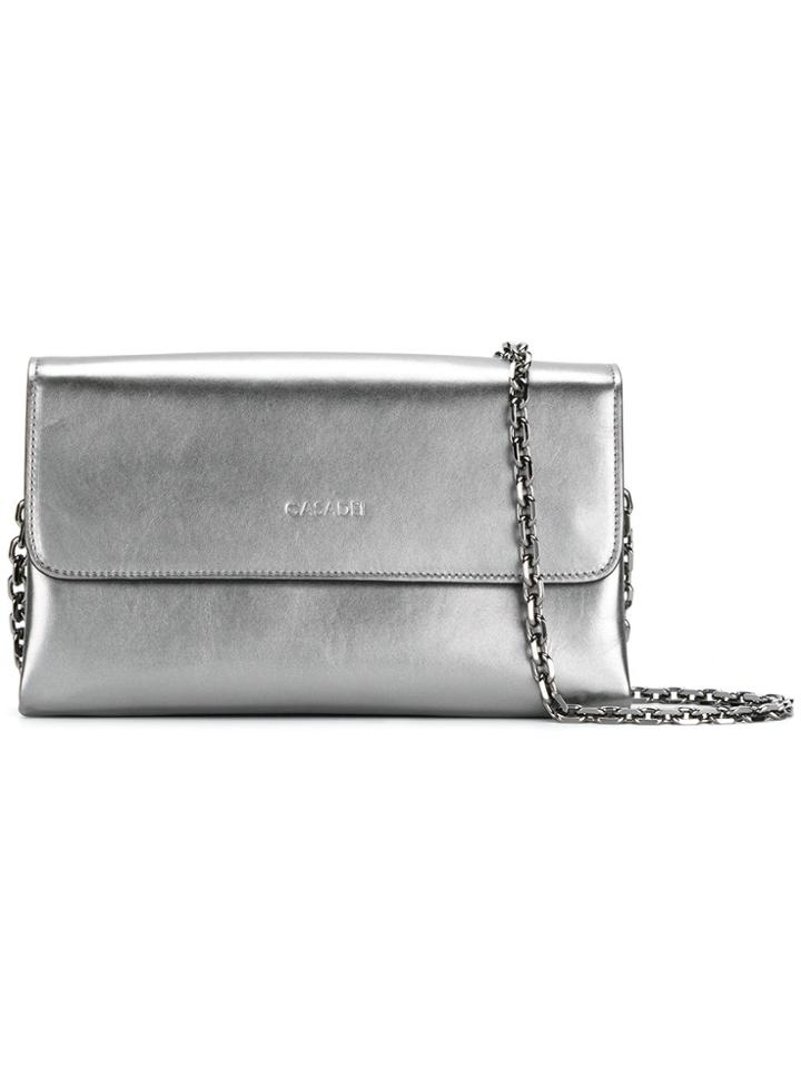 Casadei Foldover Clutch Bag - Grey