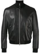 Tom Ford Leather Bomber Jacket, Men's, Size: 52, Black, Lamb Skin/rayon/cotton