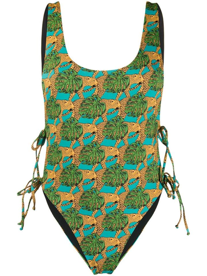 Reina Olga Jungle Fever Printed Swimsuit - Blue