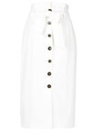 Pinko Buttoned Pencil Skirt - White