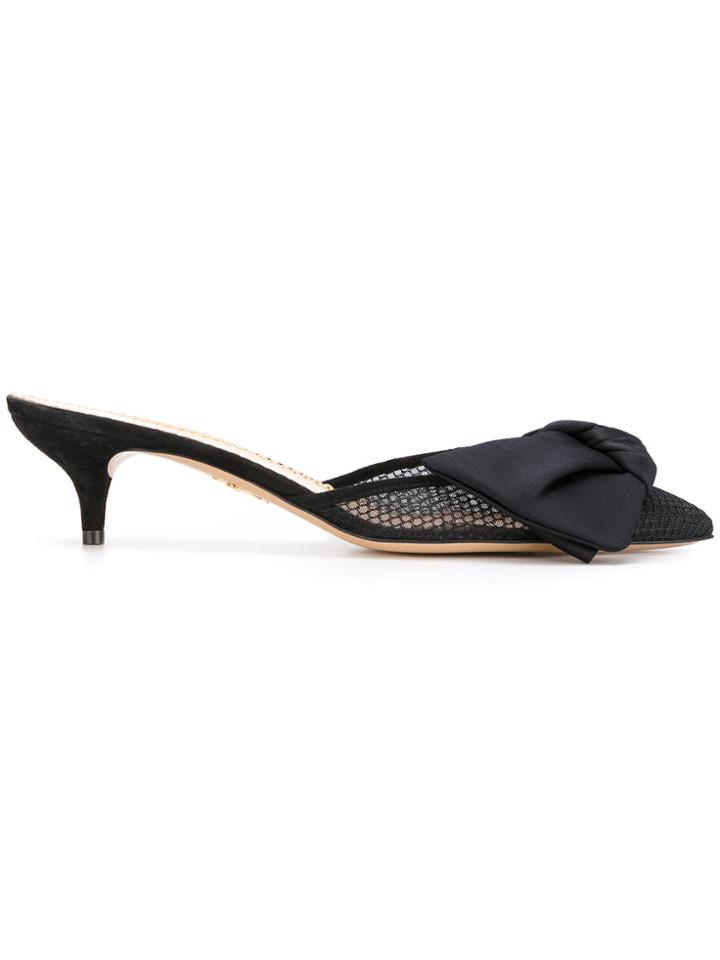 Charlotte Olympia Bow Heeled Mules - Black