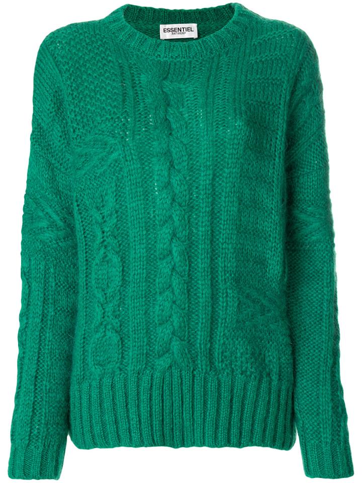 Essentiel Antwerp Cable Knit Jumper - Green