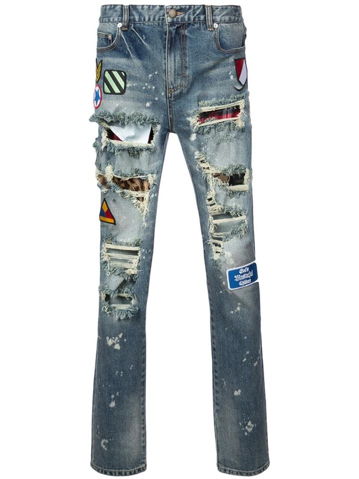God's Masterful Children Pistol Patch Jeans - Blue