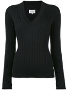 Maison Margiela - Fitted Knitted Sweater - Women - Wool - M, Grey, Wool