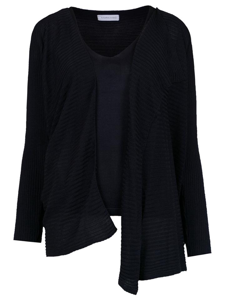 Mara Mac Overlay Knit Blouse - Blue