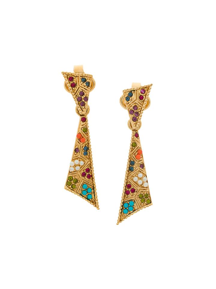 Susan Caplan Vintage 1980s Vintage D'orlan Colourful Drop Earrings -