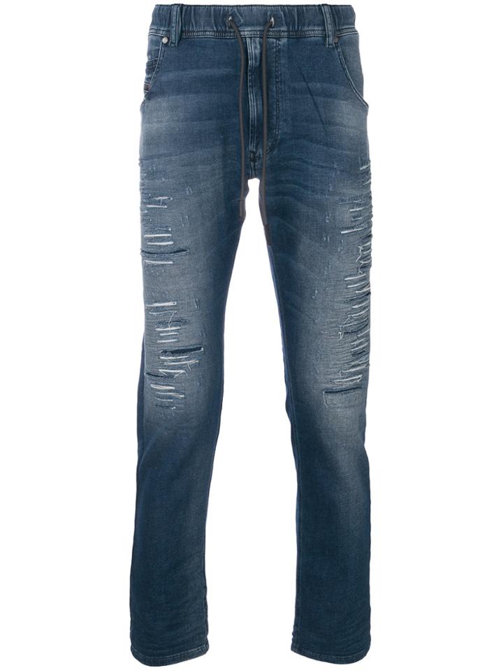 Diesel Ripped Detail Jeans - Blue