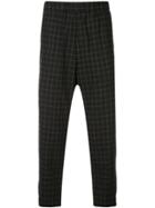 Casey Casey Checked Straight Trousers - Black