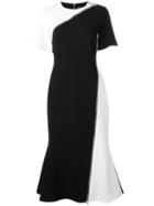David Koma Zipped Detail Flared Dress, Women's, Size: 10, Black, Acetate/viscose/spandex/elastane/acetate
