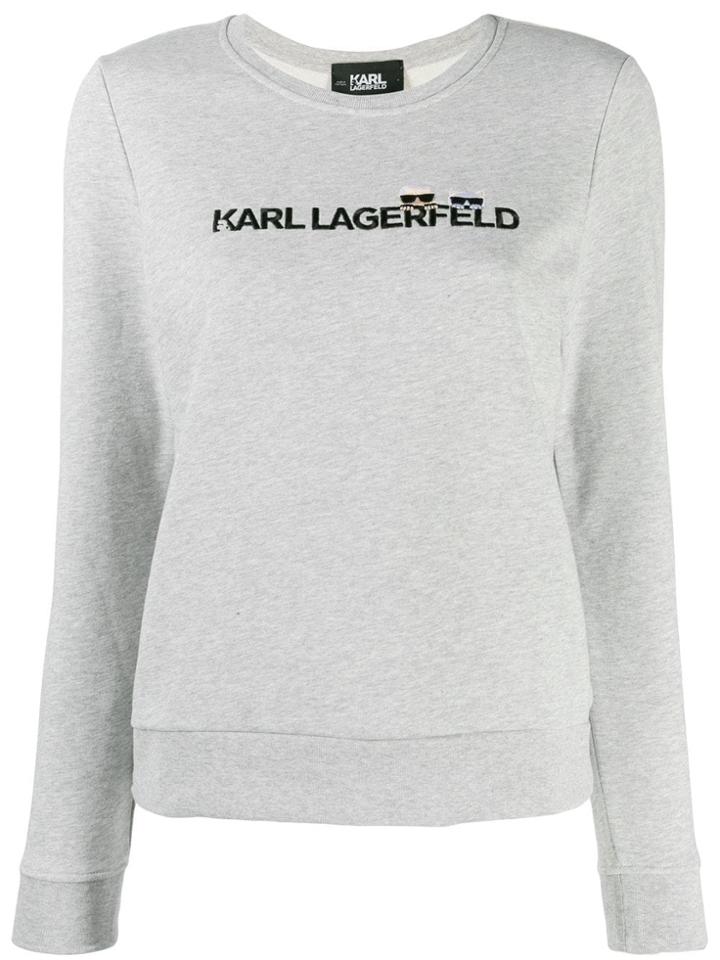 Karl Lagerfeld Contrast Logo Jumper - Grey