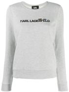 Karl Lagerfeld Contrast Logo Jumper - Grey
