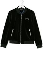 Tommy Hilfiger Junior Plush Effect Bomber Jacket - Black