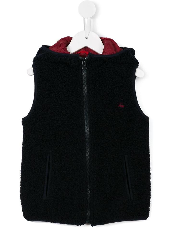 Fay Kids Sherpa Hooded Gilet, Boy's, Size: 12 Yrs, Blue