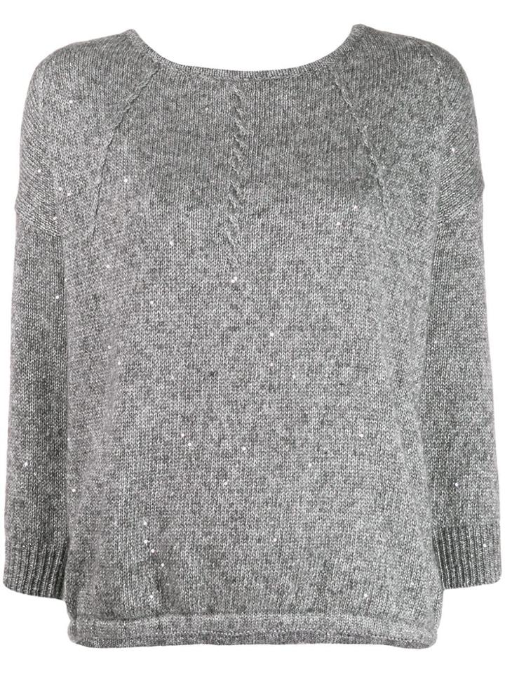 Patrizia Pepe Grigio Melange Jumper - Silver
