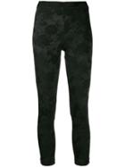 Ann Demeulemeester Cropped Embroidered Floral Leggings - Black