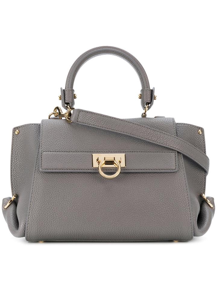 Salvatore Ferragamo - Mini Tote Bag - Women - Leather - One Size, Grey, Leather