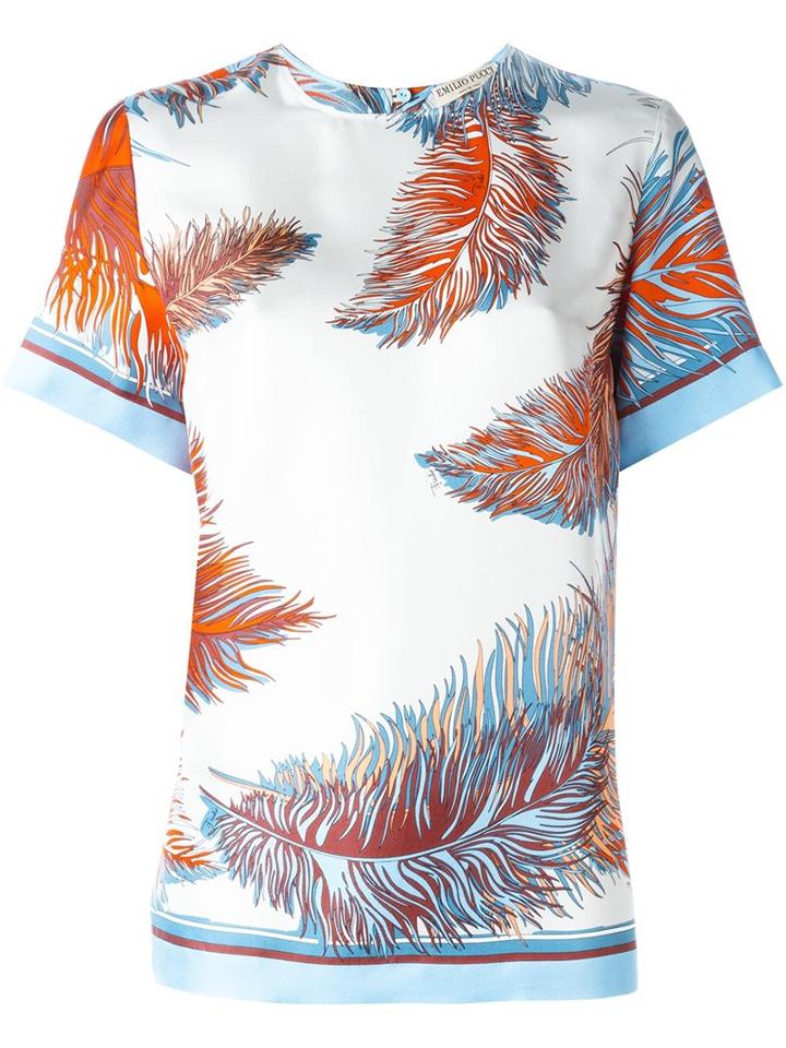 Emilio Pucci Feather Print Shortsleeved T-shirt