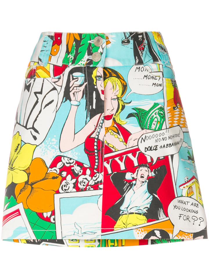 Dolce & Gabbana Vintage Cartoon Print Mini Skirt - Multicolour