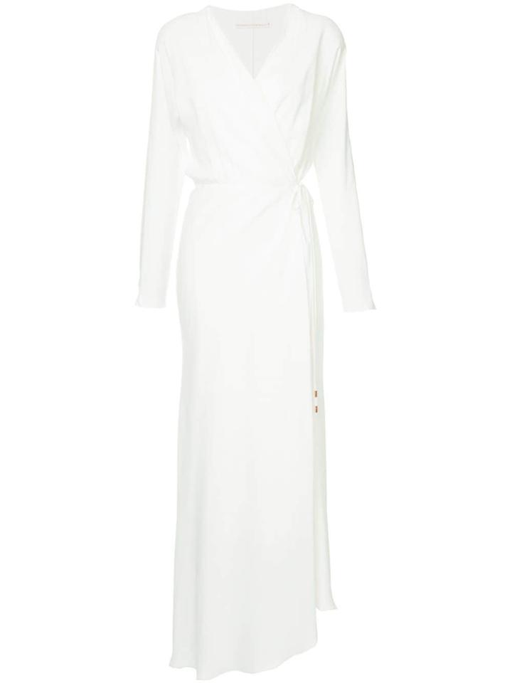 Ginger & Smart Tie Waist Wrap Dress - White