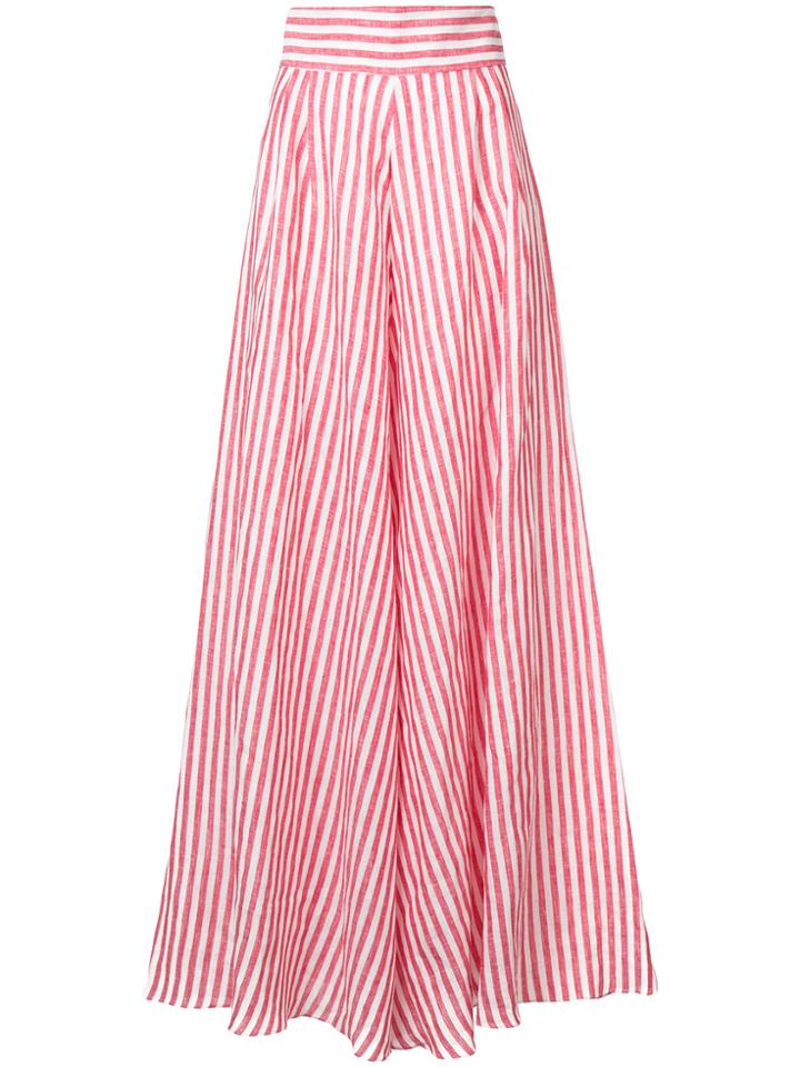 Johanna Ortiz Wide Leg Striped Trousers - Red