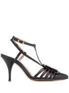 L'autre Chose Strappy Slingback Heeled Sandals - Black