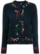 Love Moschino Contrast Trim Round Neck Cardigan - Blue