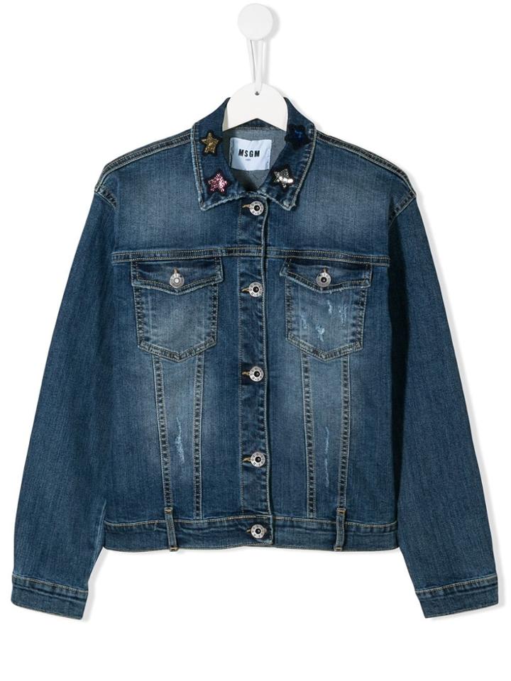 Msgm Kids Teen Denim Jacket - Blue