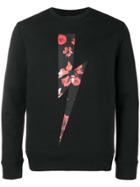 Neil Barrett Floral Lightning Bolt Sweatshirt - Black