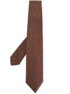 Kiton Embroidered Tie - Brown