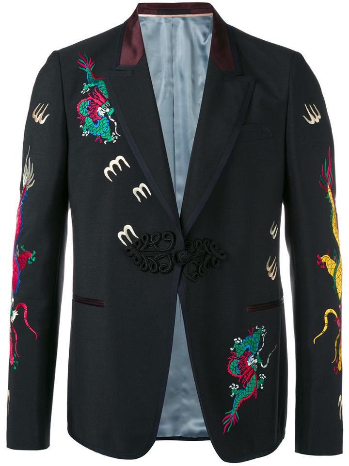 Gucci Embroidered Blazer - Black