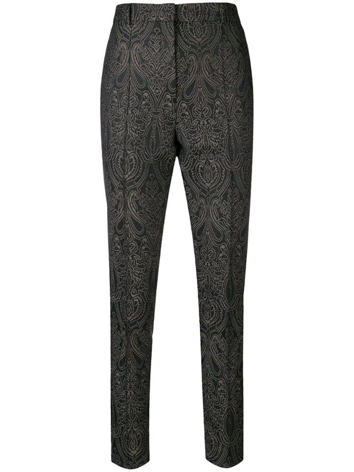 Rokh Paisley Print Trousers - Black