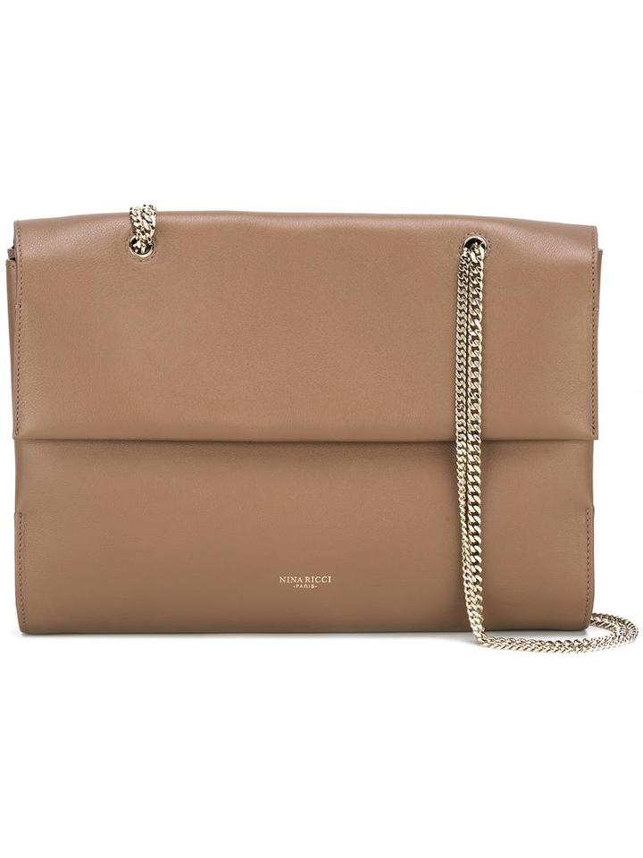 Nina Ricci Foldover Top Shoulder Bag, Women's, Brown