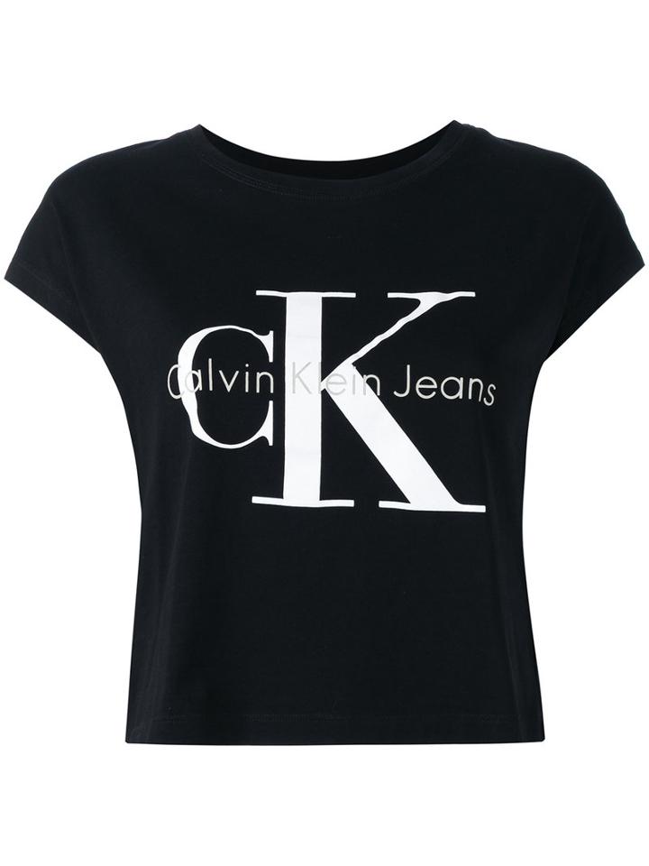 Calvin Klein Jeans Logo T-shirt, Women's, Size: Medium, Black, Cotton