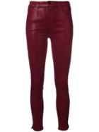 J Brand Cropped Skinny Jeans - Red