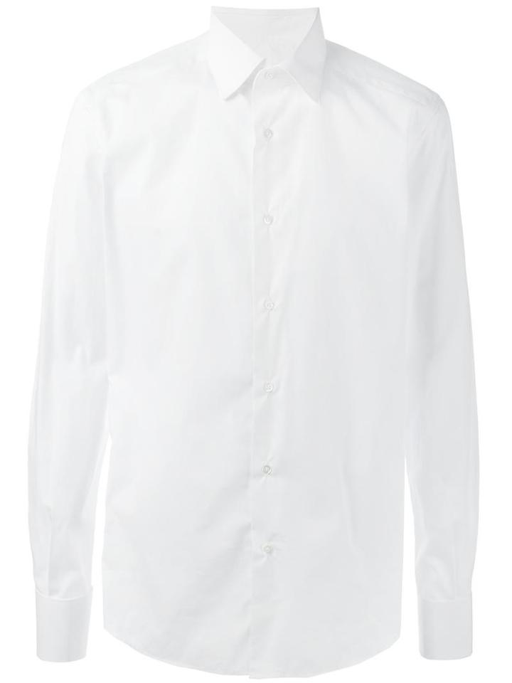 Fashion Clinic Classic Plain Shirt, Men's, Size: 38, White, Cotton