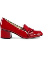 Gucci Marmont Patent Leather Mid-heel Pump - Red