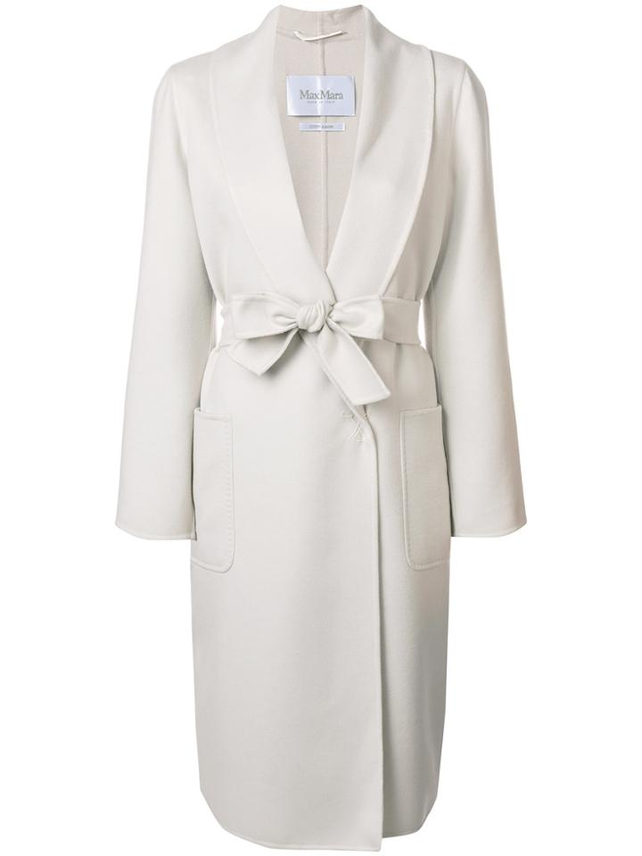 Max Mara Classic Belted Coat - White