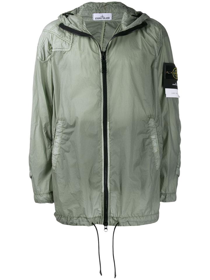 Stone Island Zipped Hooded Jacket - Green
