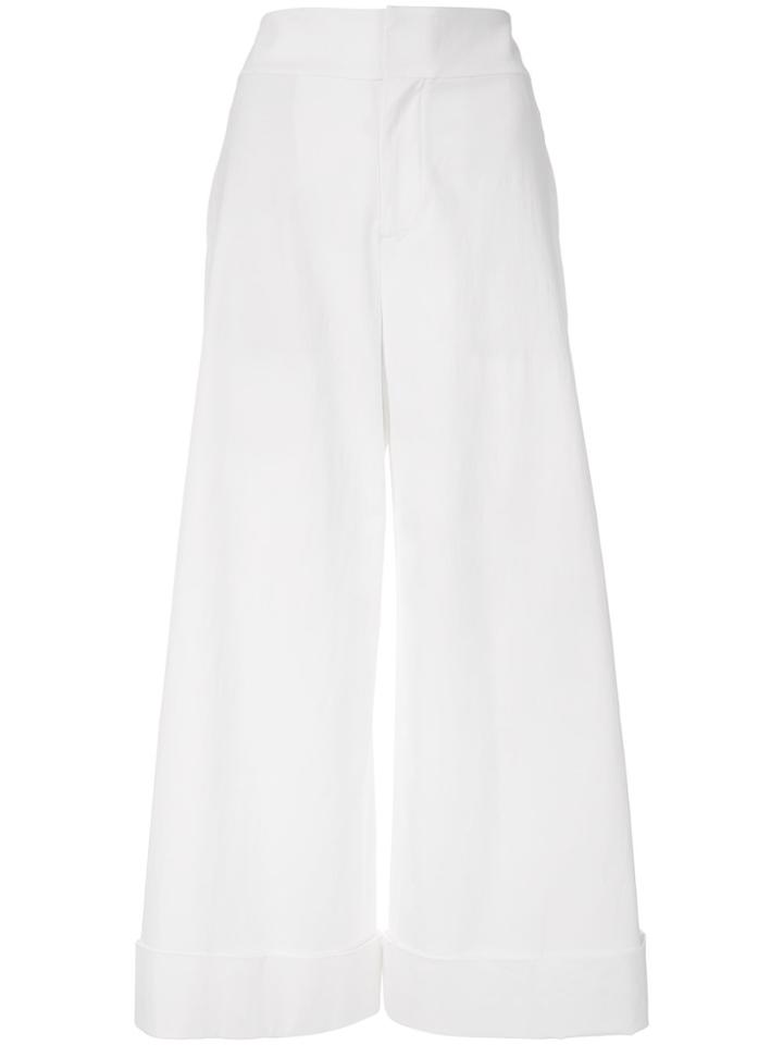Alice+olivia Cropped Flared Trousers - White