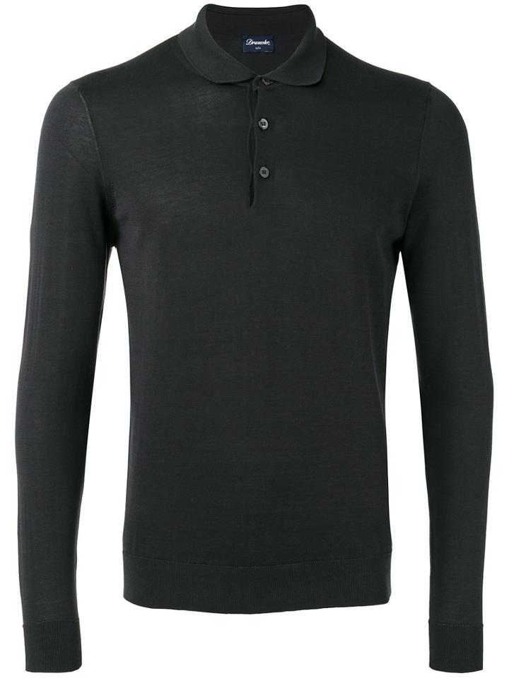 Drumohr - Polo Top - Men - Cotton - 54, Grey, Cotton