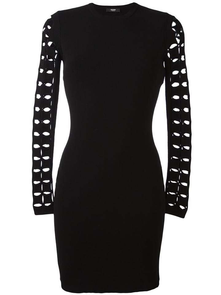 Versus Cut-off Sleeve Detailing Dress, Women's, Size: 42, Black, Viscose/polyester