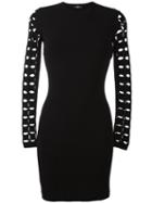 Versus Cut-off Sleeve Detailing Dress, Women's, Size: 42, Black, Viscose/polyester