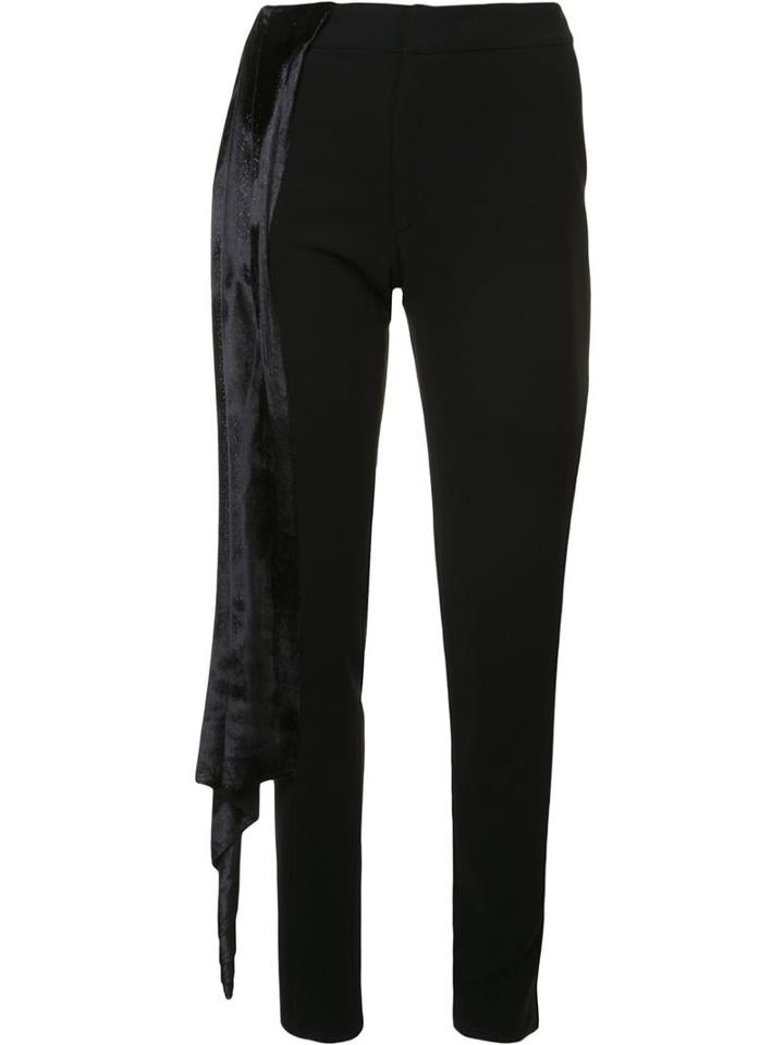 Baja East Strap Detail Straight Trousers, Women's, Size: 0, Black, Polyethylene/triacetate