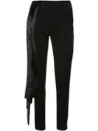 Baja East Strap Detail Straight Trousers, Women's, Size: 0, Black, Polyethylene/triacetate